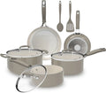 10-Piece Nonstick Cookware Pot Pans Set Ceramic Heavy-Gauge Kitchen Essentials