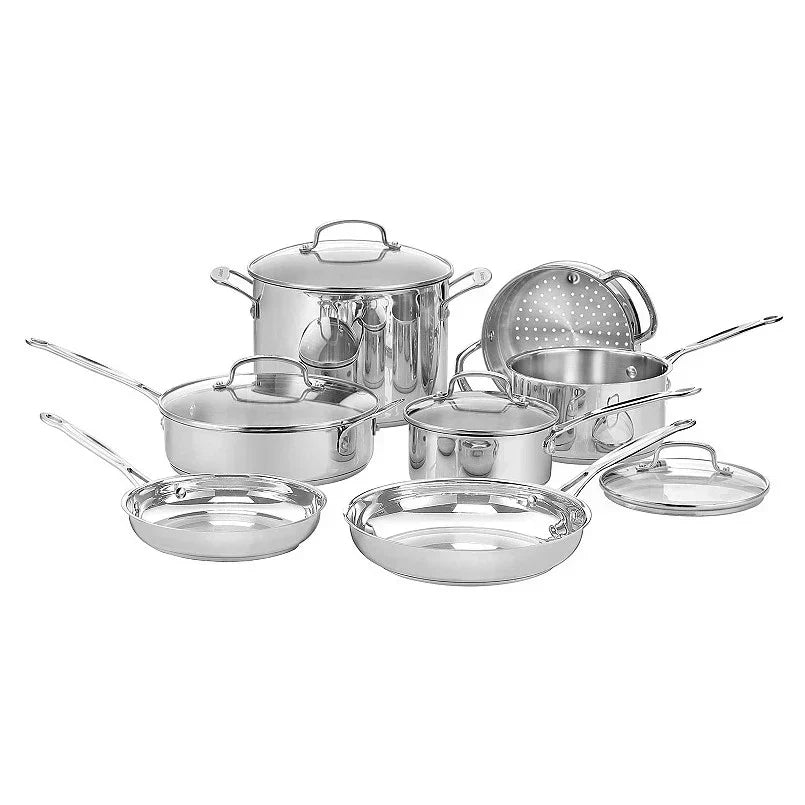 11-Piece Cookware Set, Chef's Classic Stainless Steel Collection